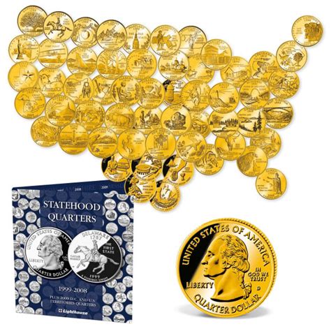 Gold-Layered State Quarters Set | Gold-Layered | Gold | American Mint