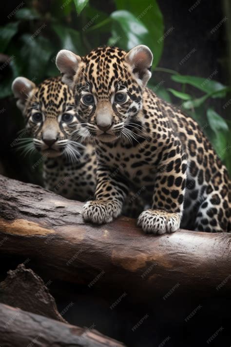 Free AI Image | View of leopard cubs in the wild