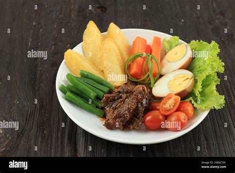 Selat Solo Braised Beef Steak In Sweet Soy Sauce With Eggs Potato