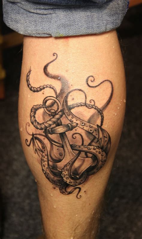 Anchor With Octopus Tattoo