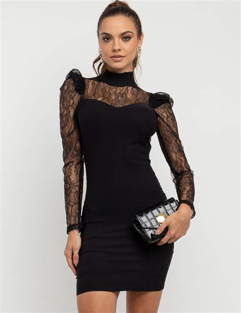 Vestido Curto Renda Preto Vogabox