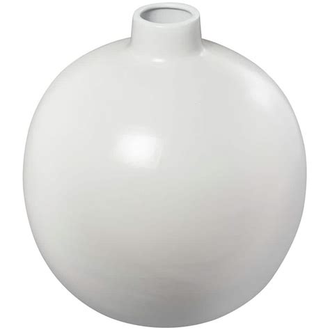 Litton Lane In White Ceramic Decorative Vase The Home Depot