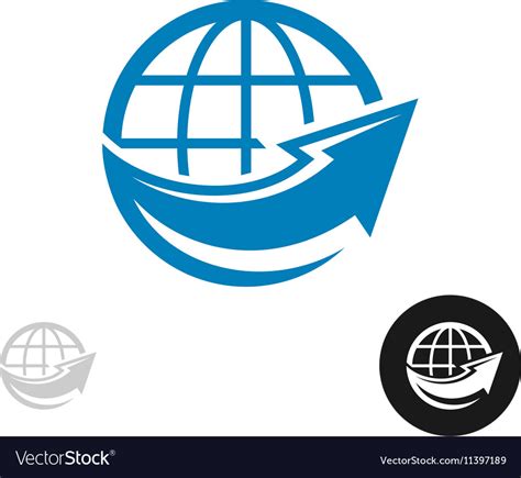 Globe With Arrow Logo Royalty Free Vector Image