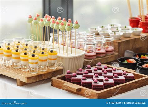 Elegant Colourful Dessert Buffet Stock Photo - Image of cake, catering ...