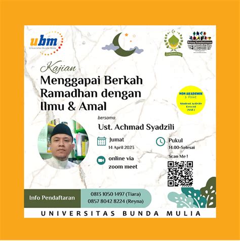 Meraih Berkah Ramadhan Dengan Ilmu Dan Amal Universitas Bunda Mulia