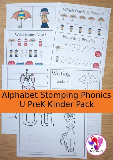 Free Letter U Phonics Pack