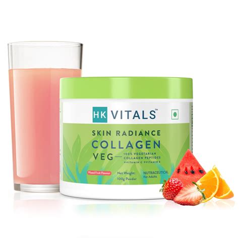 Healthkart Hk Vitals Skin Radiance Collagen Powder 100 G Mixed Fruit Vegetarian Collagen