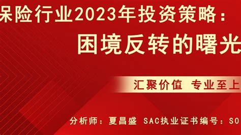 2023年保险行业困境反转的曙光初现51页pdf 保险行业 万一保险网