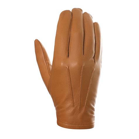 Harssidanzar Mens Thin Unlined Leather Police Duty Gloves