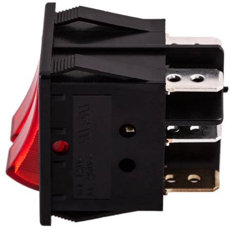 Interruptor Luminoso Basculante Rojo Dos Canales DPDT 6 Pin Cablematic