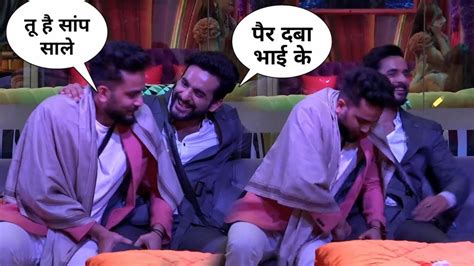 Bigg Boss Ott 2 Live Elvish Yadav Give Leg Massage To Fukra Insaan