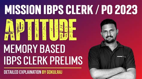 Aptitude Memory Based Questions By Gokul Raj IBPS CLERK PO Veranda