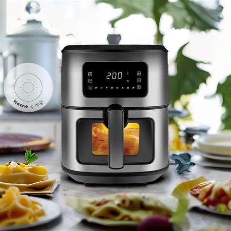 Karaca Multifry Inox Xxl Litre Dijital Cam Pencereli Airfryer Karaca