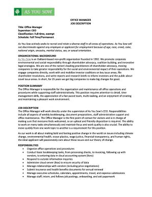 Free Editable Office Manager Job Description Templates In Ms Word