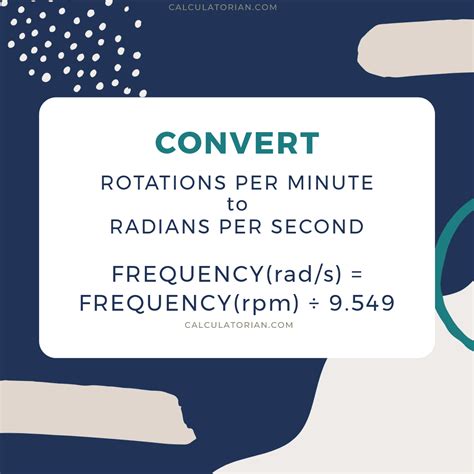 Convert From Rotations Per Minute To Radians Per Second