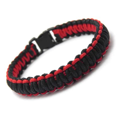 Bracelet homme style bracelet de survie paracorde fil tressé ciré