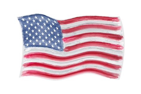 Premium Vector Watercolor Wavy American Flag