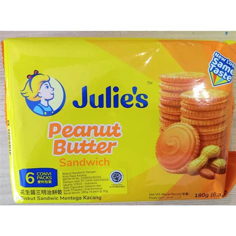 Jual JULIES PEANUT SANDWICH 180 GR BISKUIT SANDWICH RASA MENTEGA