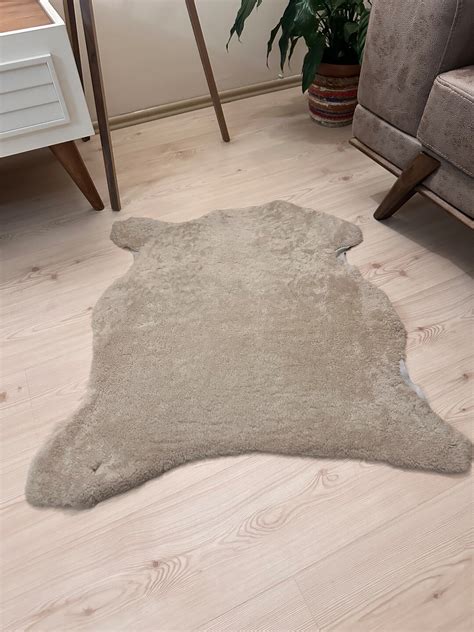 Milk Coffee Curly Upholstery Sheepskin Sheepskin Rug Natural