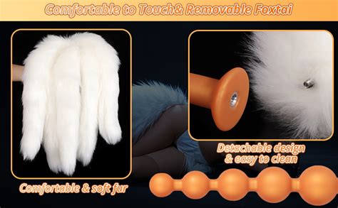 Amazon SXOVO Anal Beads With 5 Removable Foxtails Liquid Silicone