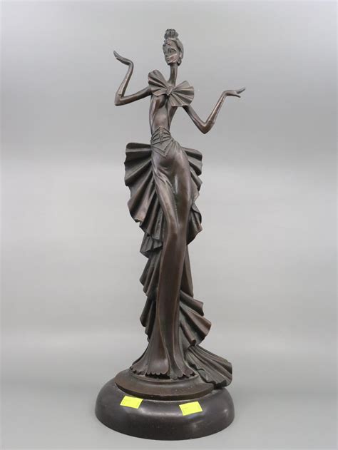 Lot Decorator Deco Style Bronzed Spelter Figure Of A Female Dancing