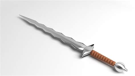 Wavy Sword 3 3D model OBJ 3DS FBX BLEND DAE