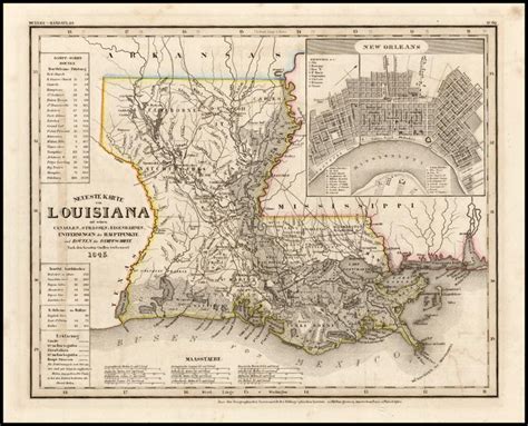 Neueste Karte Von Louisiana 1845 Barry Lawrence Ruderman