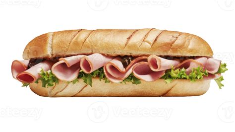 Ham and lettuce sub sandwich 47598845 PNG