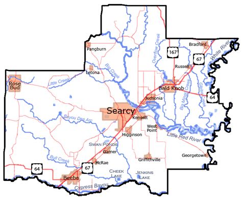 White County Arkansas Map - Map Of Farmland Cave