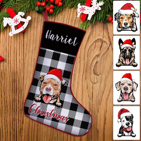 Medias De Navidad De Raza De Perro Personalizadas Con Texto De Nombre