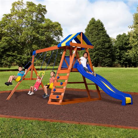 Backyard Discovery Dayton Cedar Wooden Swing Set - Walmart.com ...