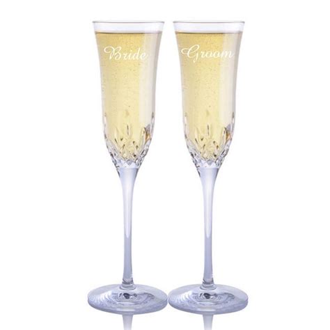 Personalized Engraved Waterford Lismore Essence Champagne Flutes