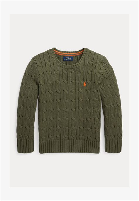 Polo Ralph Lauren Cable Knit Cotton Sweater Trui Dark Sage