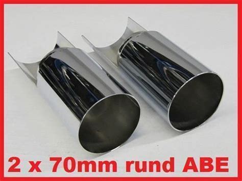 2 X 70 Mm Runde Edelstahl Endrohre Endrohr Chrom Und ABE EBay