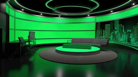 Green Screen Enabled 3d Virtual Tv Studio Set For News Broadcasts