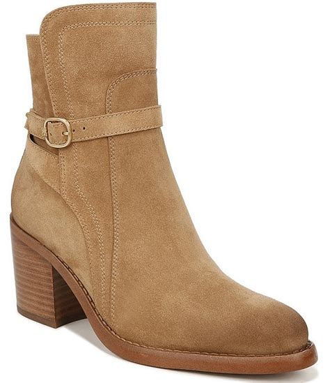 Sam Edelman Simona Suede Buckle Detail Western Inspired Booties Dillards