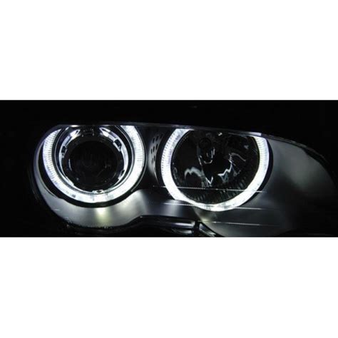 Faros Angel Eyes Led Negro Para Bmw E46 Coupe Cabrio