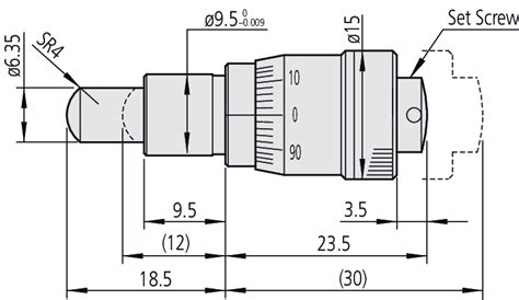 Cabeza micrométrica paqueña con paso extremádamente pequeño 0 1 mm 0 6