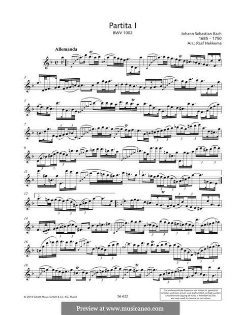 Partita For Violin No In B Minor Bwv By J S Bach On Musicaneo