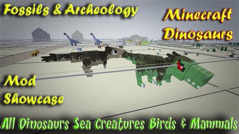 Minecraft Dinosaurs Fossils And Archeology Mod Showcase All Dinosaurs