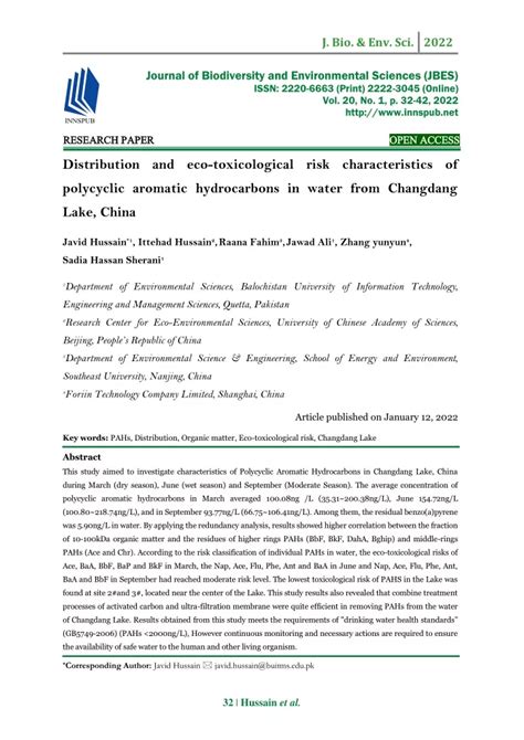 Ppt Distribution And Eco Toxicological Risk Characteristics Of Polycyclic Aromatic Powerpoint