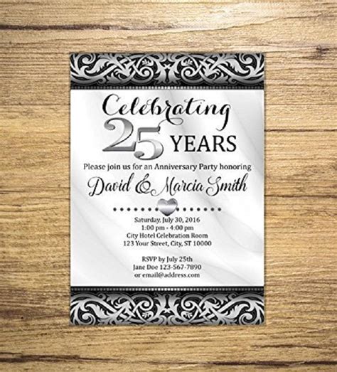 25th Wedding Anniversary Invitations 25th Wedding Anniversary Invitations Wedding Anniversary