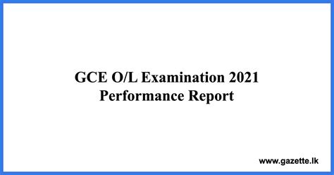 Gce Ol 2021 Performance Report Gazettelk