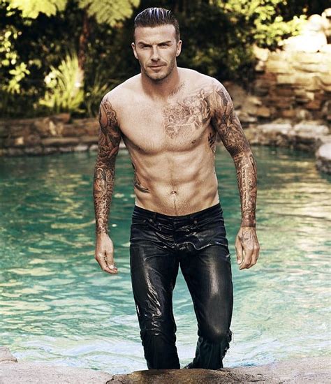 David Beckham Turns Up The Wet Shirtless Sex Appeal As Elle Uk S First