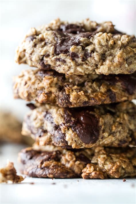 Chocolate Chip Banana Oatmeal Cookies Gf Vegan Running With Spoons