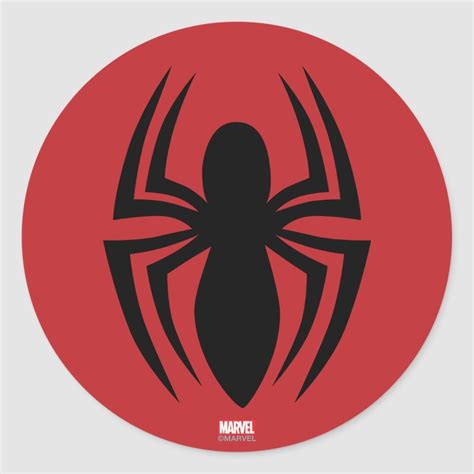 Spider Man Spider Logo Classic Round Sticker Spiderman