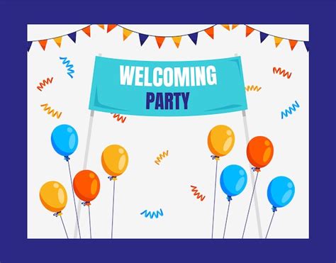 Free Vector Hand Drawn Welcome Party Photocall Template