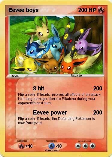 Pokemon Fake Eevee Evolution Cards