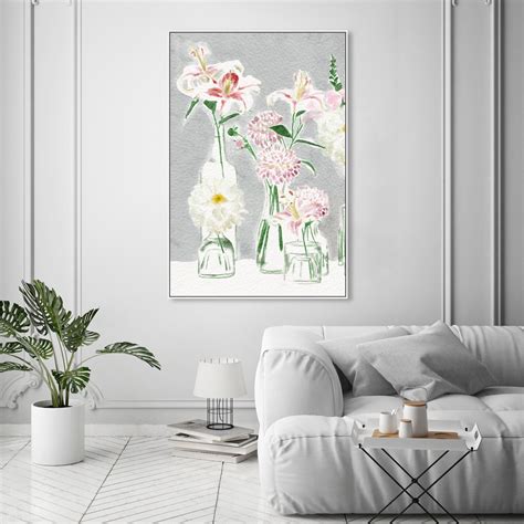 Oliver Gal Elegant Spring Flowers Framed Canvas Art Print Wayfair Canada