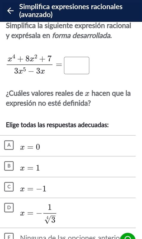 Solved Simplifica Expresiones Racionales Avanzado Simplifica La